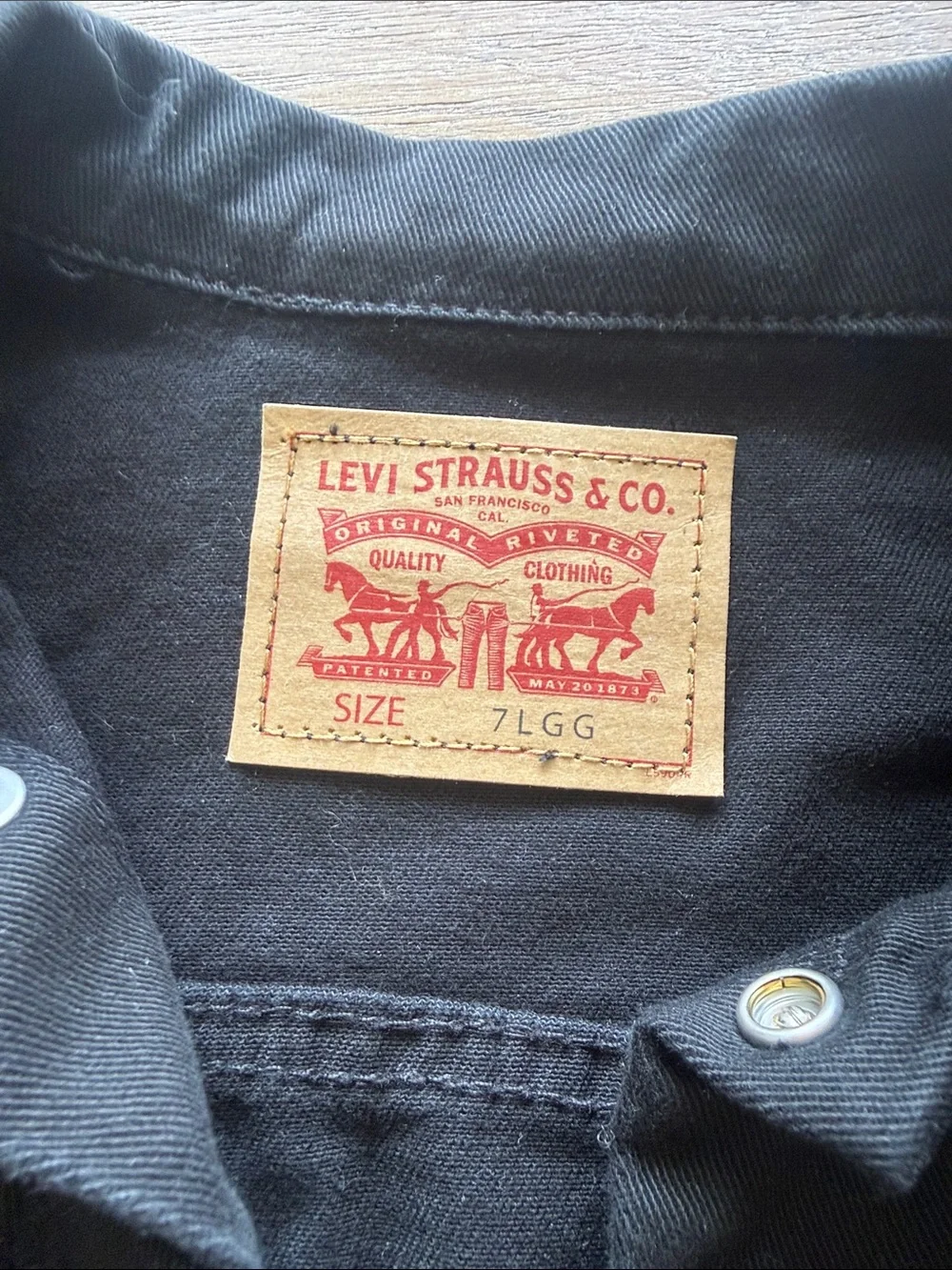 Levi's Kids Black Denim Jacket with Button Front